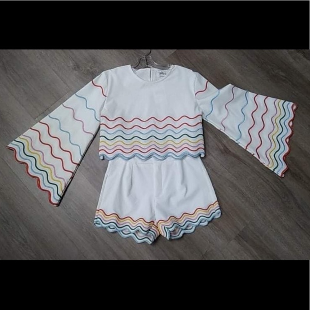 Lola + the boys summer pageant shirt set rainbow